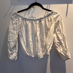 Brandy Melville cropped off the shoulder top white